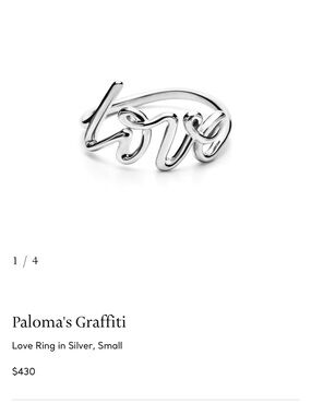 Tiffany & Co. Paloma's Graffiti Love Ring in Silver